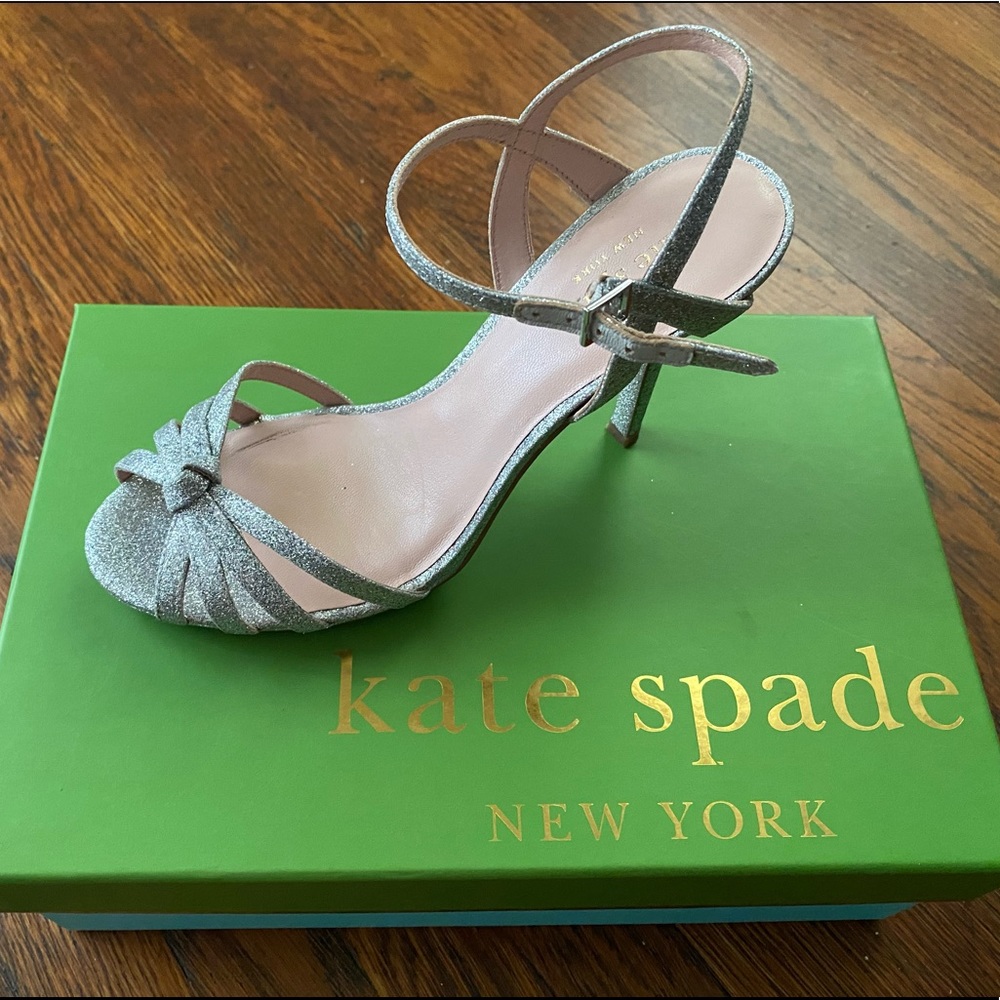Kate Spade silver glitter heels size 6.5